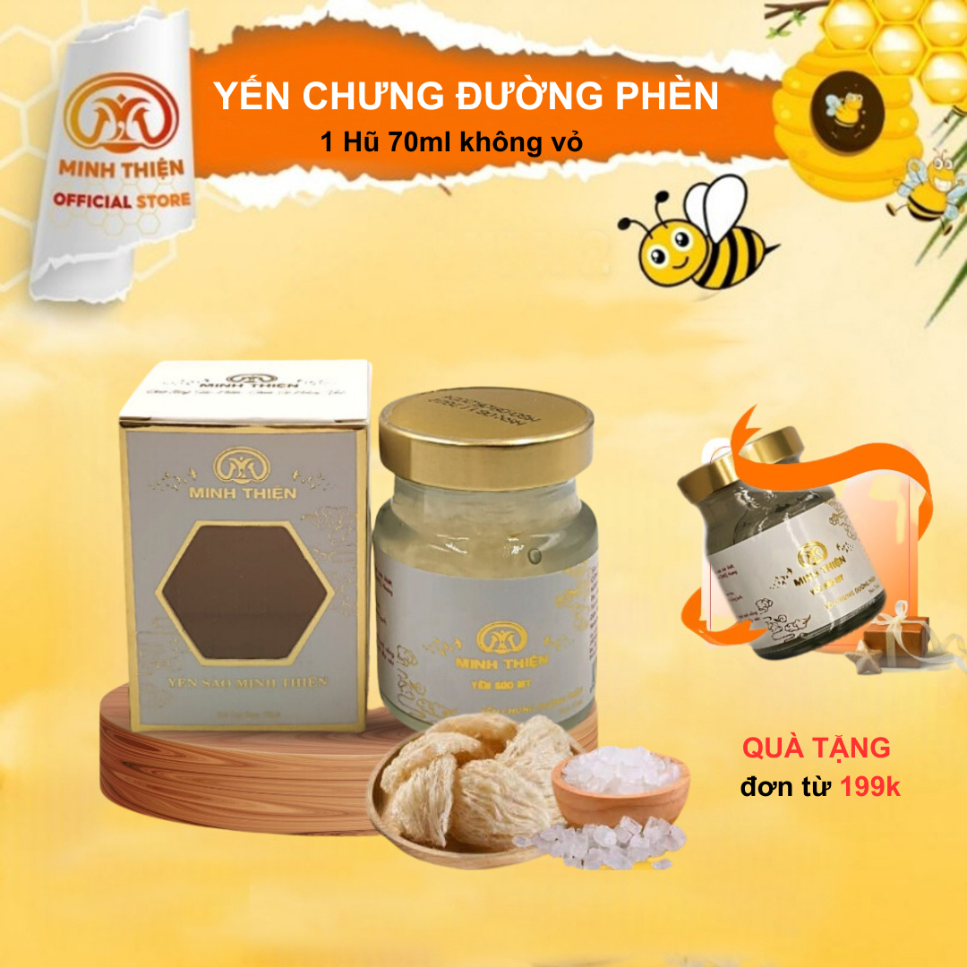 1 Hũ yến chưng sẵn Yến chưng đường phèn Minh Thiện hủ 70ml tăng sức đề kháng bồi bổ sức khỏe