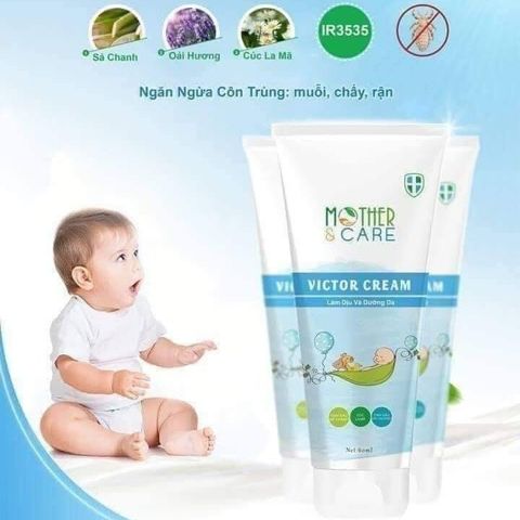 Kem Chống Muỗi Đốt Côn Trùng Chấy Rận  Cho Bé - Làm Dịu Vết Đốt Sưng Ngứa Victor Cream Mother & Care 60ml.