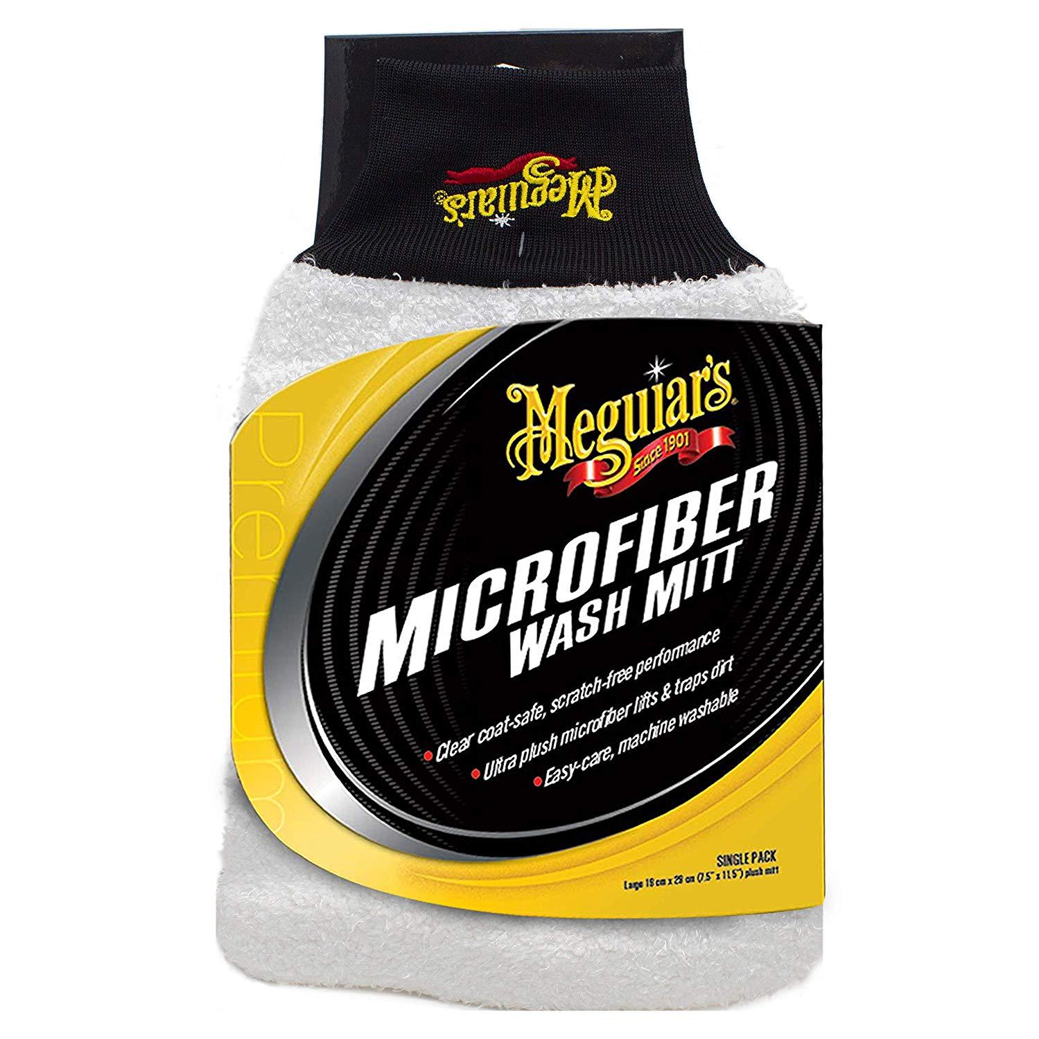 Meguiar's Găng tay rửa xe hở ngón, siêu dày X3002 EU/ Meguiar's X3002 Microfiber Wash Mitt – Super-Thick Reusable Wash Mitt for Ultimate Finish