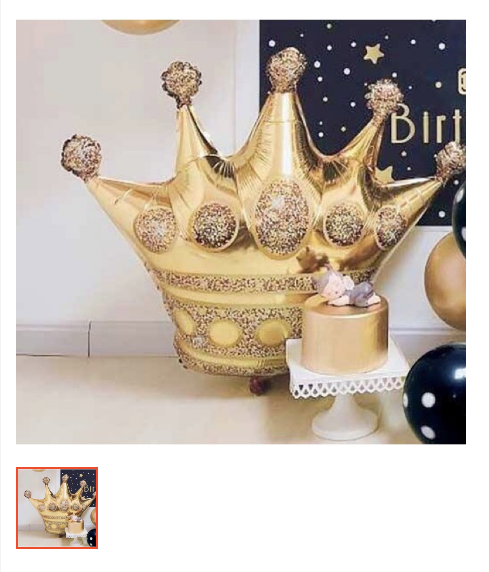 Bóng hình vương miện vàng size to