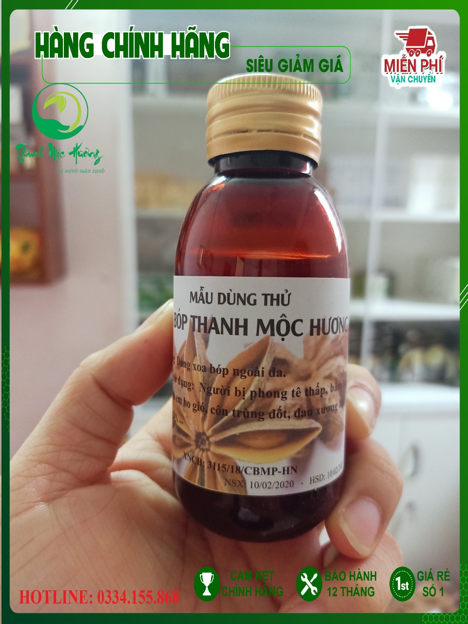 [ Hà Nội] Thảo Dược Xoa Bóp Dân Tộc Dao Thanh Mộc Hương 100ml [Thanh Mộc Hương Hà Nội]