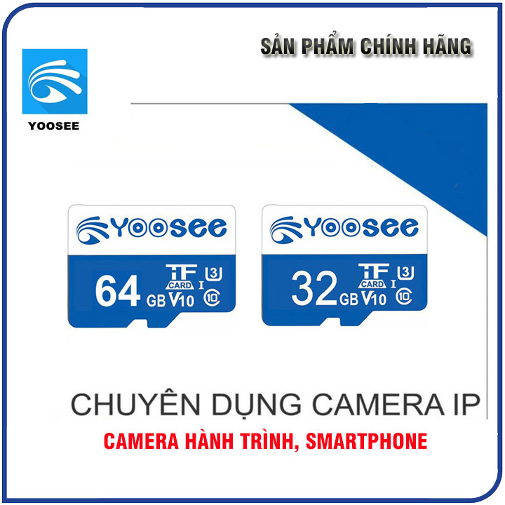 Thẻ nhớ micro sdxc yoosee 32gb | 64gb cao cấp, class 10 -u3, chuyên dụng cho camera wifi, camera hành trình, smartphone