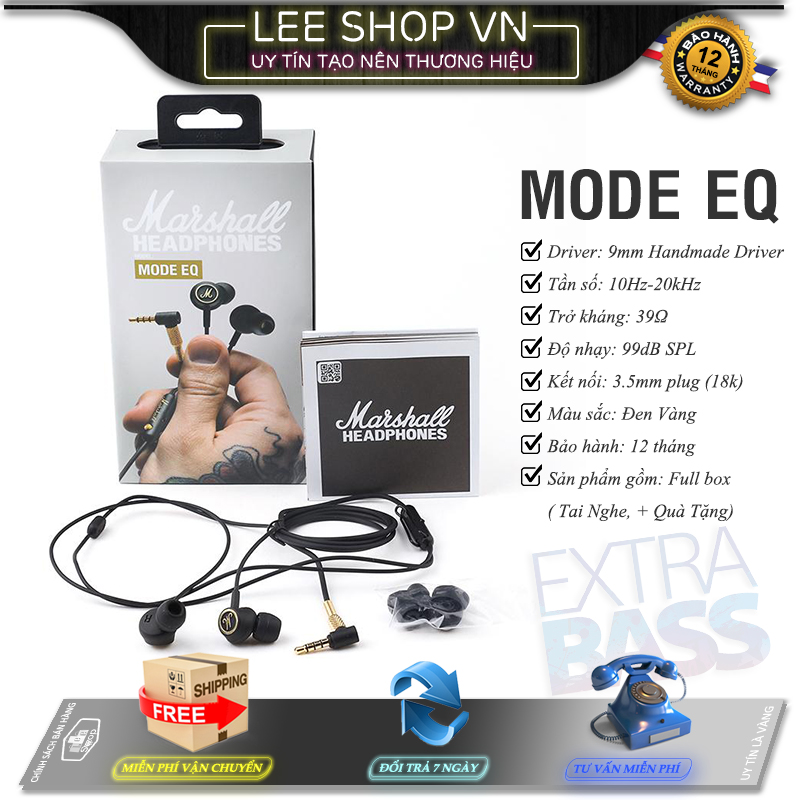 Tai nghe marshall mode eq lee shop vn - kèm quà tặng hấp dẫn - kiểm soát bass trong tầm tay - đẳng cấp âm thanh đỉnh cao
