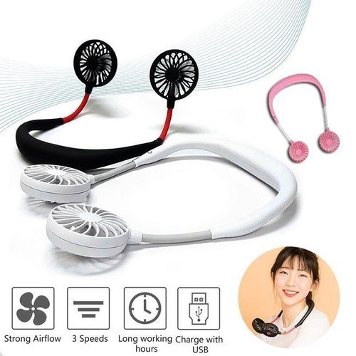 Quạt mini sạc pin đeo cổ USB vô cùng tiện lợi