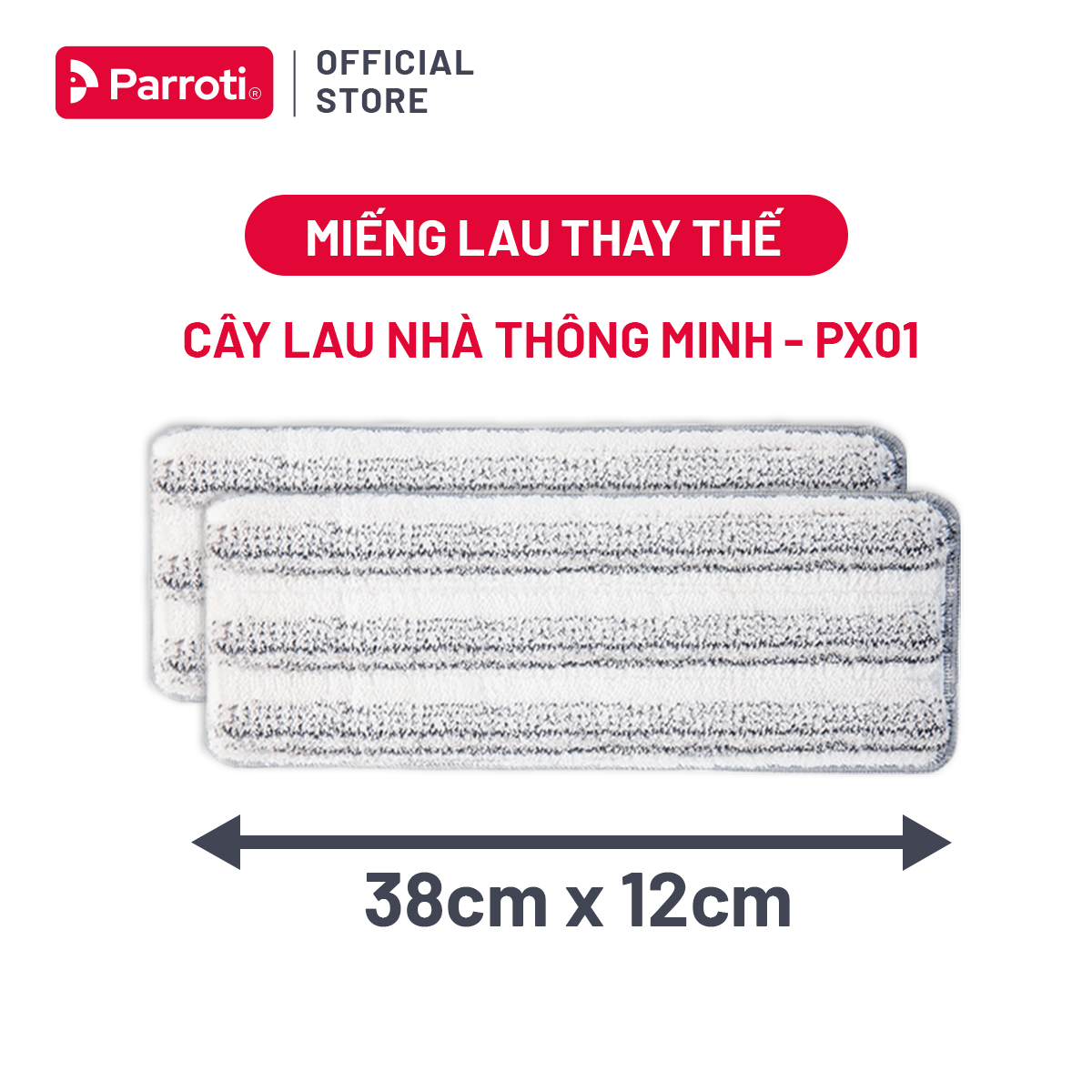 Miếng lau nhà 38x12cm, dùng cho bộ lau nhà size lớn Parroti Pro Max PX01