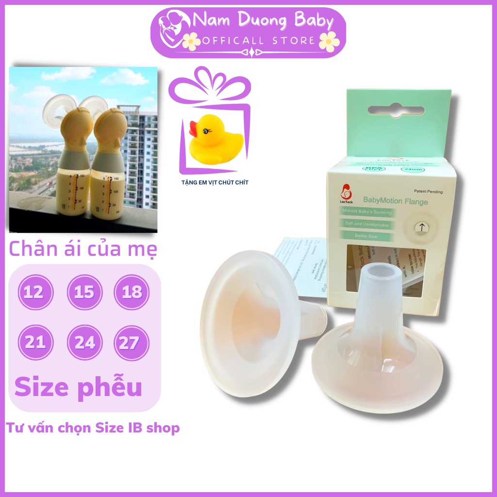 Phễu hút sữa Lacteck Baby Motion silicon chính hãng dùng cho máy hút sữa Medela Spectra Avent 