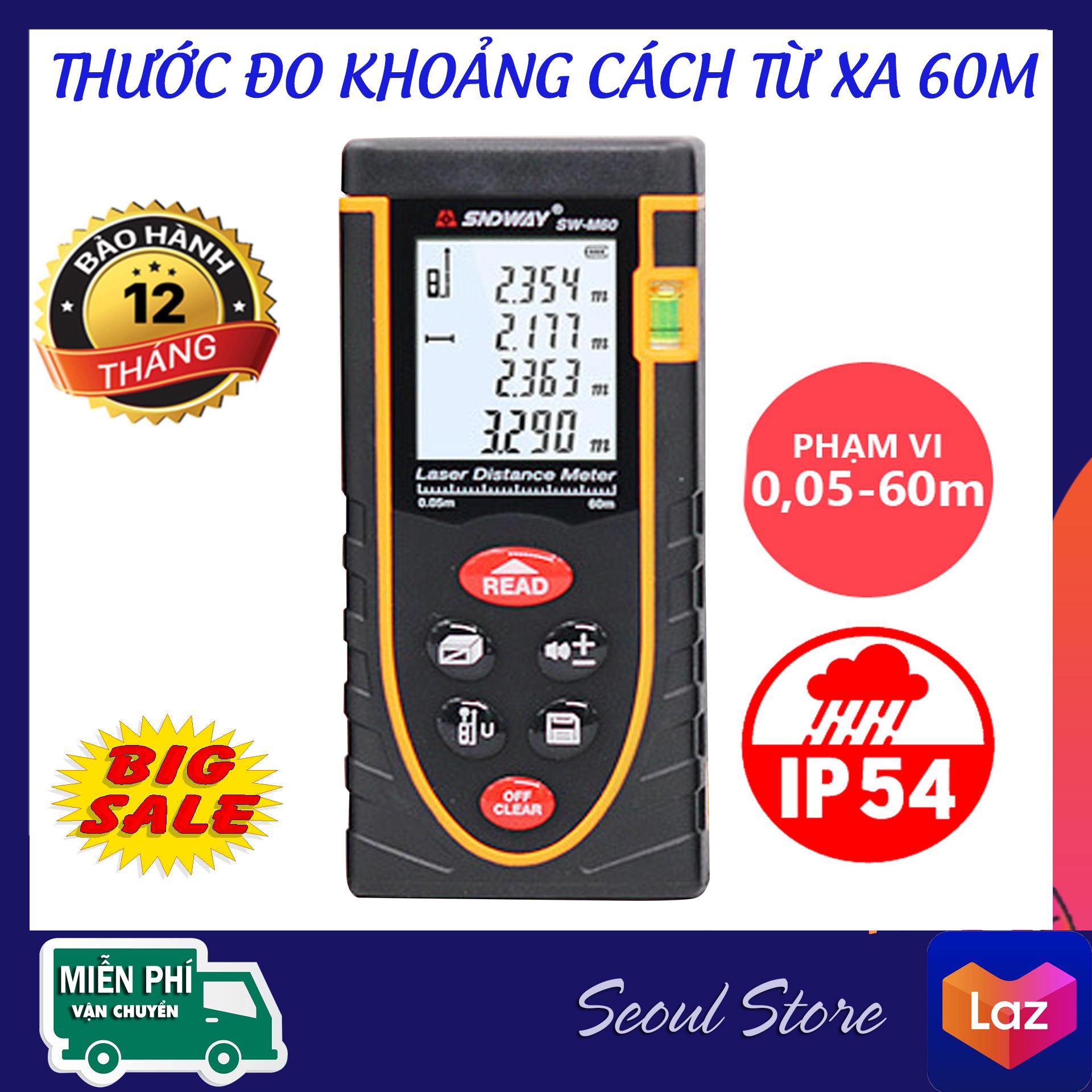 Thước đo khoảng cách từ xa 60m - thiết kế thông minh, chính xác tuyệt đối, bền đẹp - dụng cụ đo lường loại nào tốt, thiết bị đo bằng laze, sử dụng thước đo từ xa cao cấp 60m - bh 12 tháng - seoul store