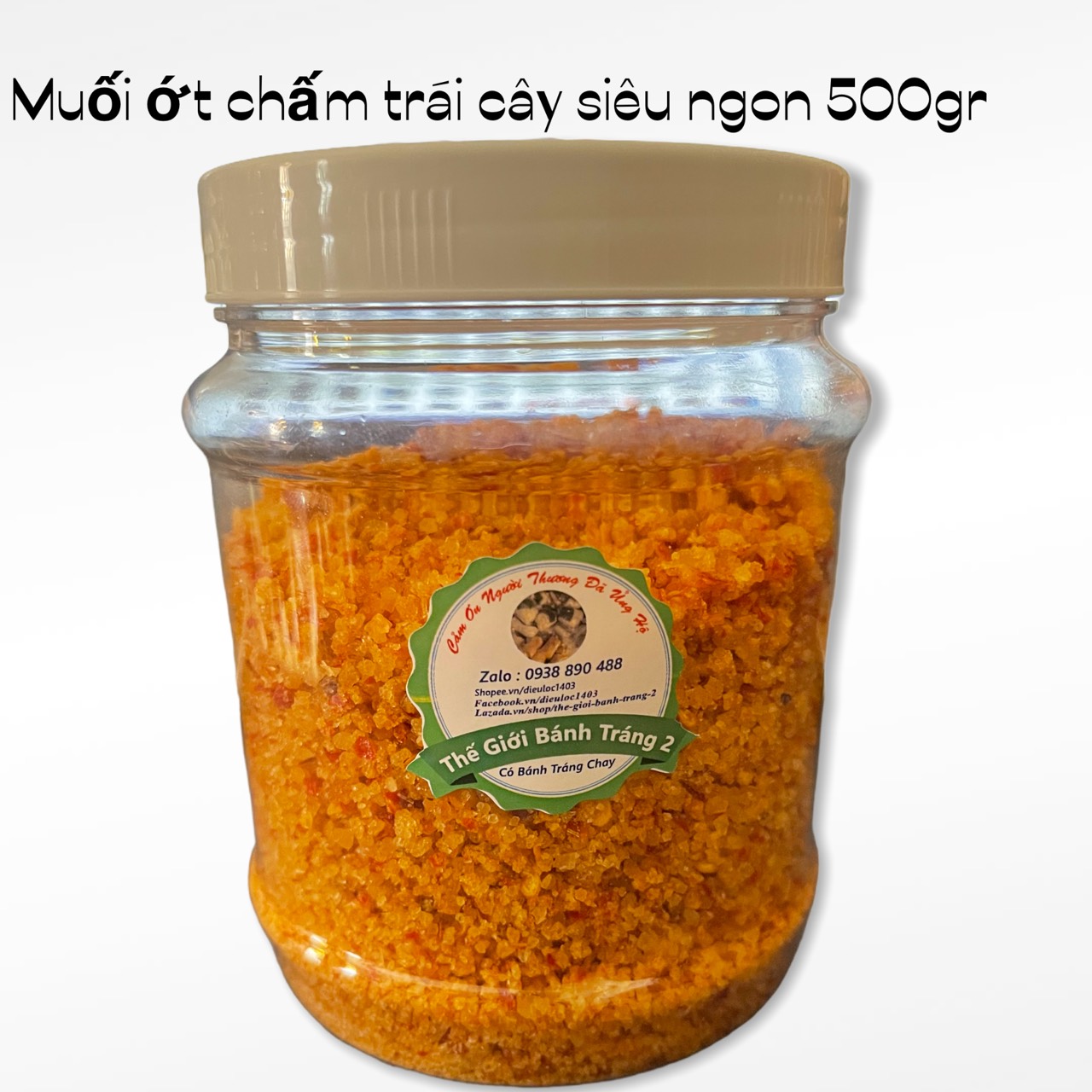 Hủ 500gr muối ớt chấm trái cây siêu ngon siêu cay Tây Ninh