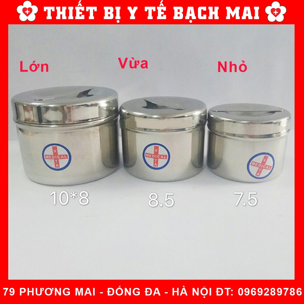 Hộp Đựng Bông Cồn Inox - Hộp Lưu Mẫu Các Size - Hộp gòn to đúc