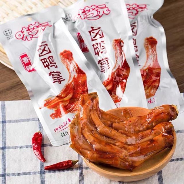 Combo 5 chân vịt cay dacheng, chân vịt muối cay da cheng đặc sản phúc kiến đồ ăn vặt nội địa trung quốc, chân vịt, chân vịt cay, chan vit, chan vit cay