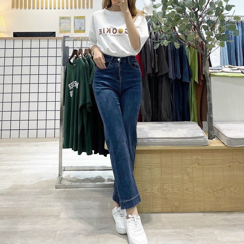 Quần jean ống loe. quần bò cạp cao ống loe co dãn nhẹ mặc tôn dáng. nhiều màu