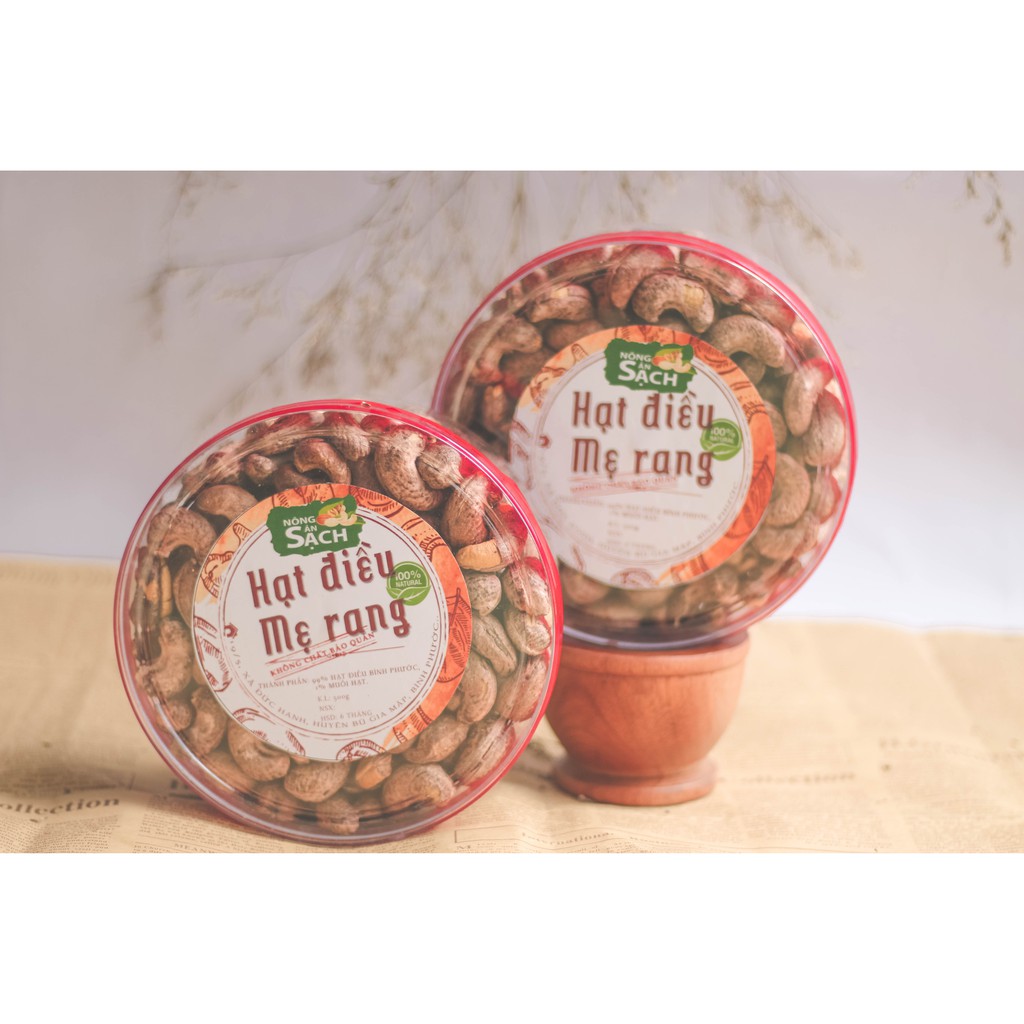 Hạt điều nguyên hạt bình phước rang củi 500g