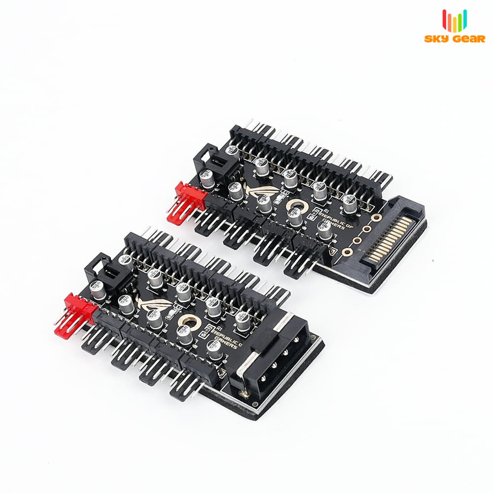 Hub 10 cổng chia quạt 4pin pwm asus rog oem