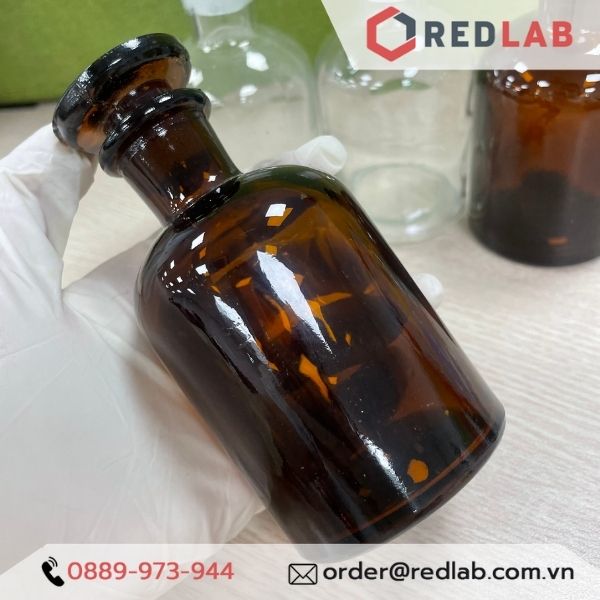 Chai lọ thuỷ tinh trắng / nâu 125ml, nắp đậy mài, miệng rộng / miệng hẹp ONELAB, đựng hóa chất, dược liệu, mỹ phẩm, CÓ VAT