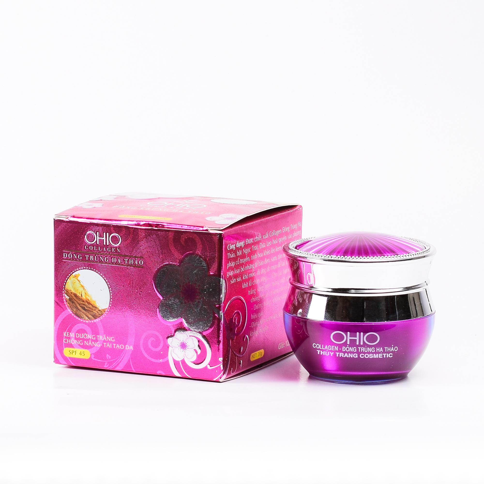 Kem dưỡng trắng, chống nắng, tái tạo da OHIO Collagen - Đông Trùng Hạ Thảo (20g)