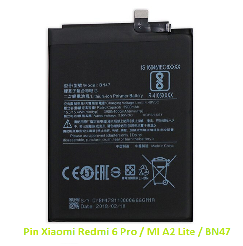 Pin Xiaomi Redmi 6 Pro / MI A2 Lite / BN47
