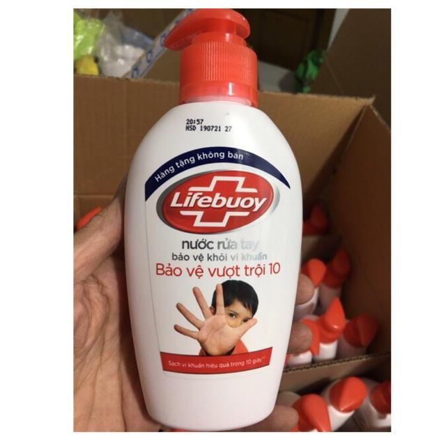 Nước rửa tay Lifebuoy bảo vệ vượt trội 10, chai lớn 500g, màu đỏ