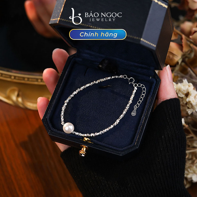 Vòng Tay Bạc Nữ S925 Mix Hạt Ngọc Trai Thật Nuôi Nước Ngọt, Lắc Tay Ngọc Trai Nữ 1 Hạt Gắn Charm Bạc Độc Đáo - Bảo Ngọc Jewelry