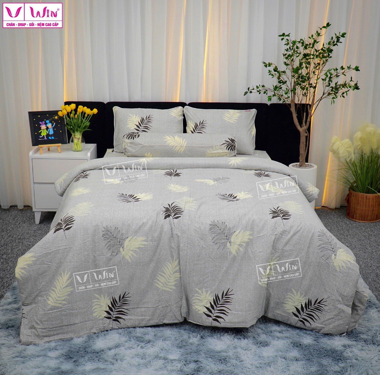 Bộ Drap tencel sang trọng, mềm mịn, mát lạnh,ga giường mẫu TC12