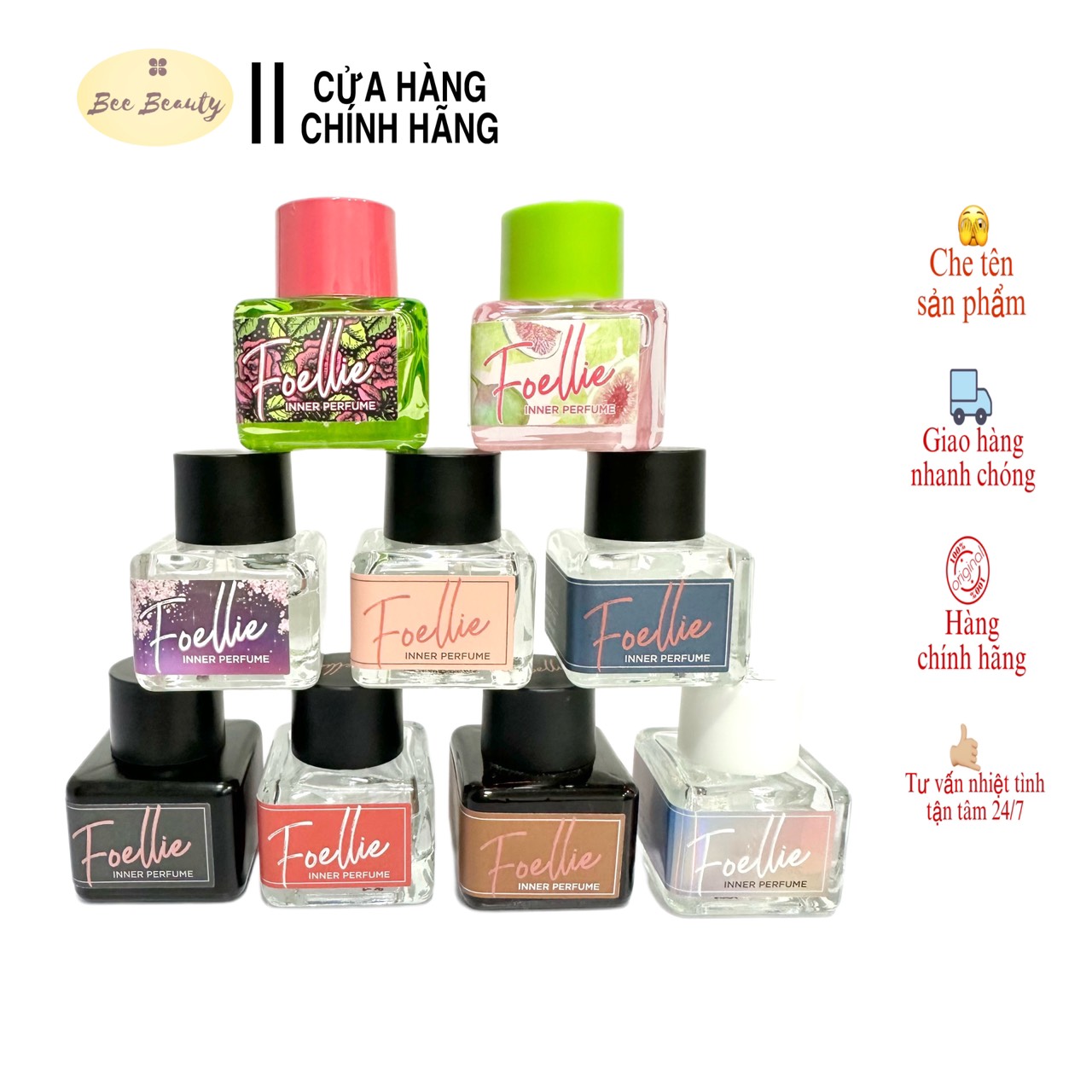 Nước Hoa Vùng Kín Foellie Hương Thơm Ngọt Ngào Quyến Rũ, Nước Hoa Phụ Nữ Foellie Khử Mùi Cô Bé
