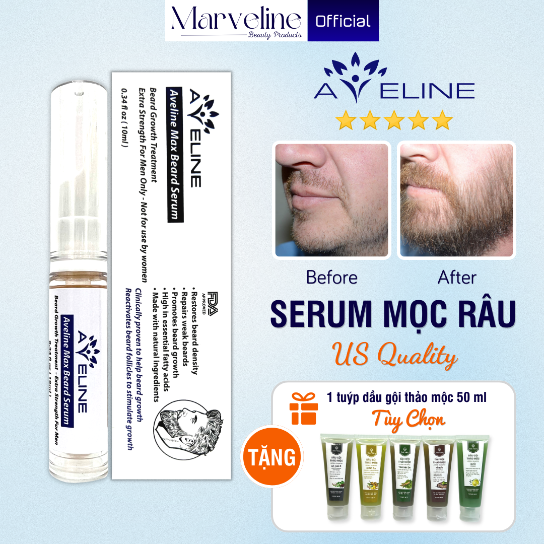 Serum mọc râu Aveline kích thích tăng trưởng râu của Mỹ khẳng định nét nam tính riêng