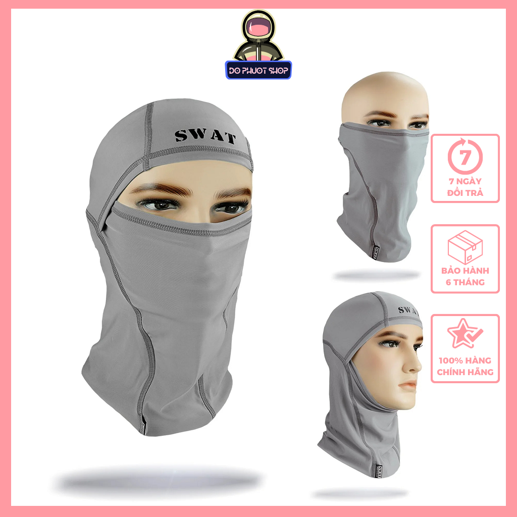Khăn trùm đầu ninja swat 3in1 đi phượt loại cao cấp, vải thun co giãn 4 chiều thoáng mát