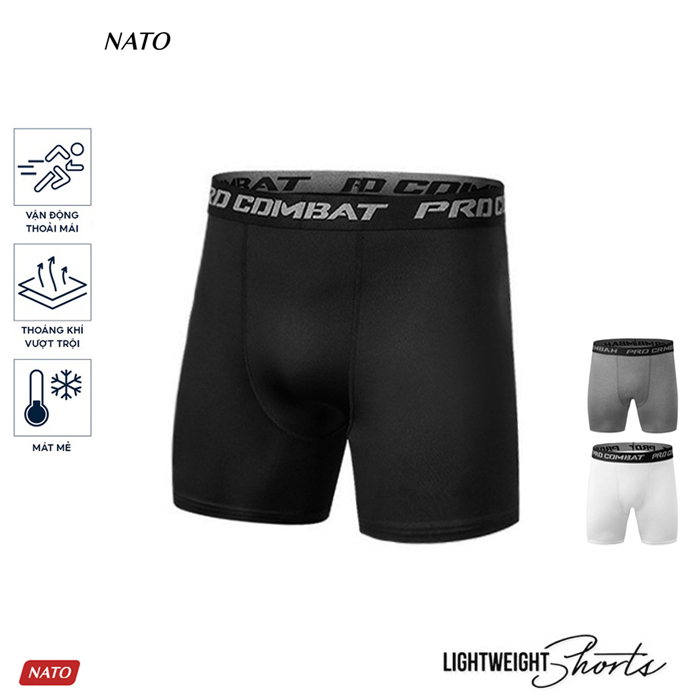 COMBO Quần Lót Nam COMBAT Chạy Bộ Vải Cotton Tự Nhiên 100% Cao Cấp Quần Legging Đùi Dài Giữ Nhiệt Boxer Gym Đạp Xe NATO