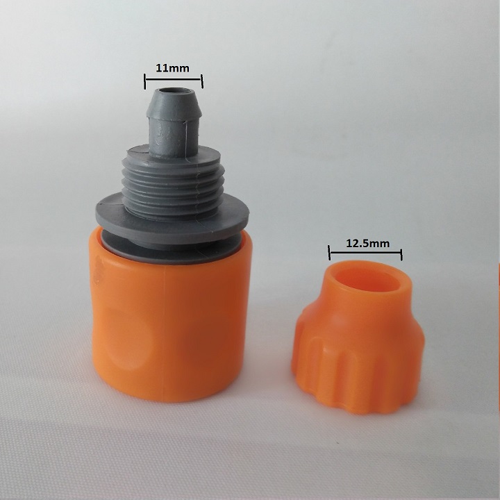 Màu cam. nối ống nước mềm phi 11mm ra khớp gài nhanh - th 658