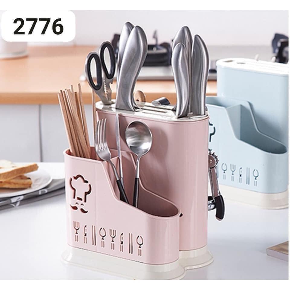 Hộp cắm dao đũa đa  năng,Ống cắm đũa nhựa có chỗ gài dao