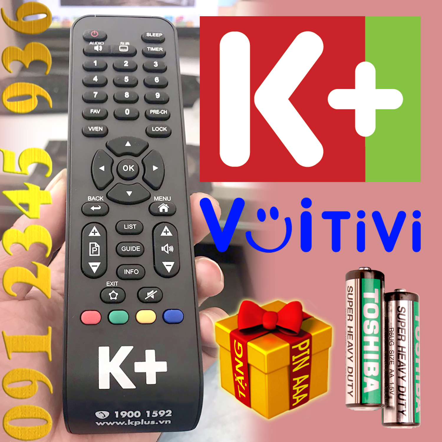 Điều khiển K+ HD 19001592 cho đầu kỹ thuật số TvBox. (Mẫu số 3)