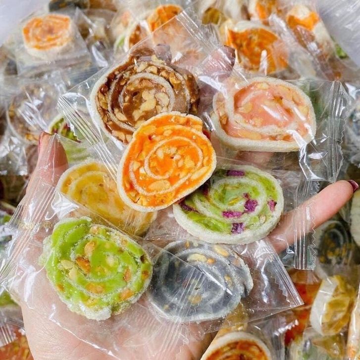 1 kg- kẹo dừa non cuộn mix 7 vị