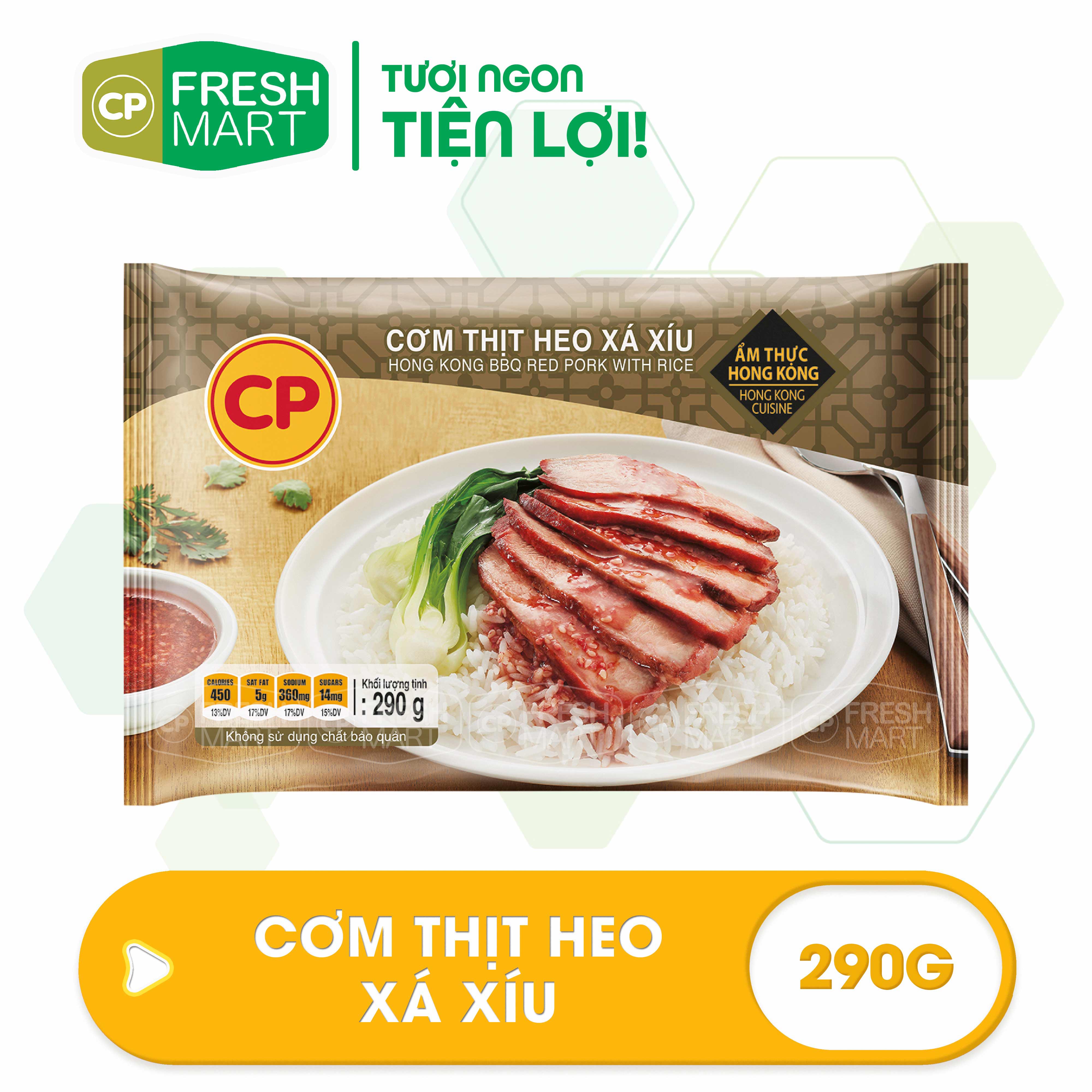 Cơm thịt heo xá xíu cp - cơm chiên cp foods - thơm ngon tiện lợi - cp fresh mart