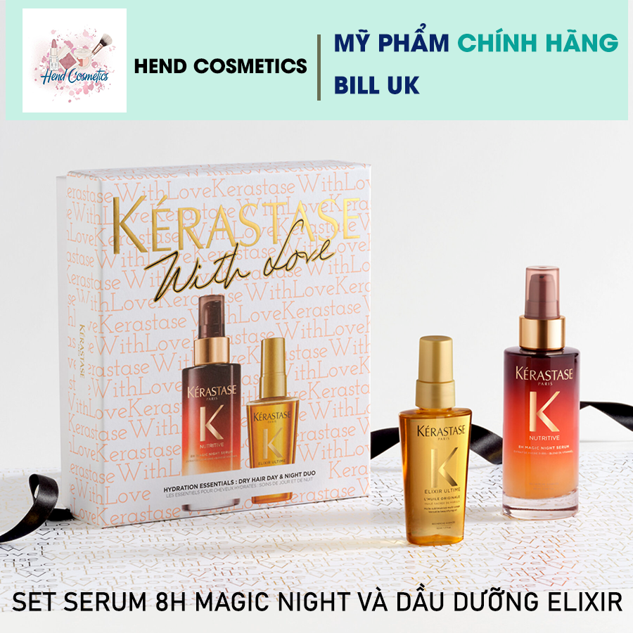 Set dưỡng tóc Kerastase Nutritive 8H Magic Night Treatment & Mini Elixir Ultime Hair Oil 50ml