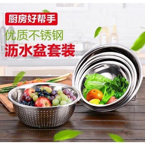 Sét 5 bát chậu rổ bằng inox cao cấp đa năng tiện dụng