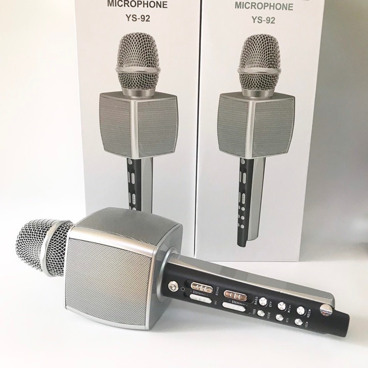 [ Bão Sale -65% ] Micro Karaoke Bluetooth Cao Cấp YS 92 - Thiết Kế Chuyên Nghiệp - Bắt Mắt - Âm Thanh Stereo 360 - Lọc Âm Tốt - Pin 2600 mAh - Sử Dụng 5h - Bảo Hành 12 Tháng - Lỗi 1 Đổi 1