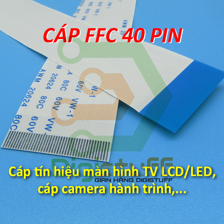 Cáp dẹp mềm 40 chân thay cáp tín hiệu màn hình Ti vi TV LCD / LED cáp camera hành trình và các thiết bị khác