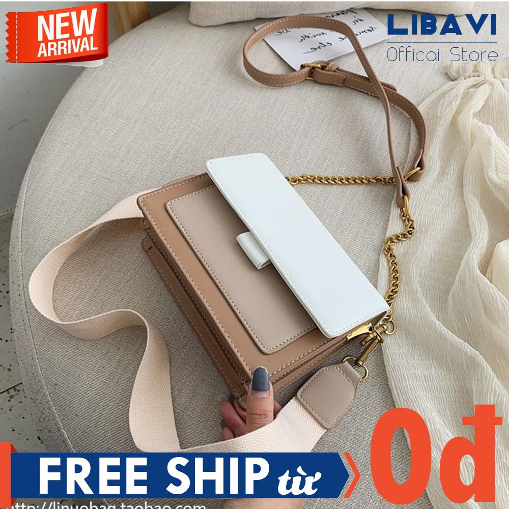 Túi Xách Thời Trang Nữ, Đi Tiệc, Đi Chơi Cực Đẹp, Vải PU Trơn Dày Dặn, Khóa Bớp 2 Bên, Có Ngăn Nhỏ Ngoài, Dây Đeo Kim Loại Phối Da Cực Sang Trọng T24