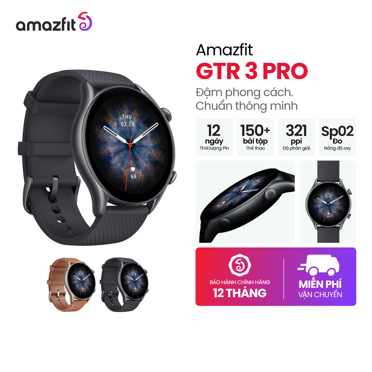Đồng hồ thông minh amazfit gtr 3 pro - hàng chính hãng - bảo hành 12 tháng