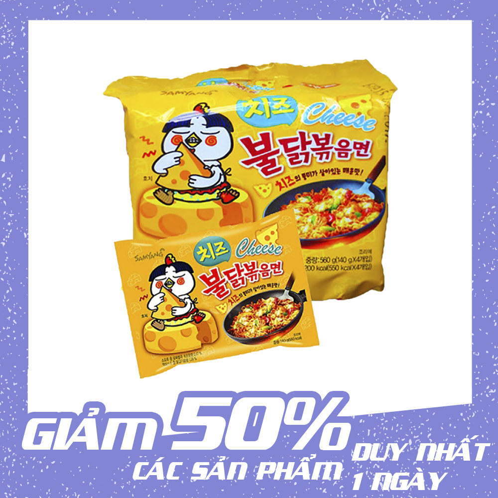 Mì cay khô Samyang vị phô mai, mì khô gà cay vị phô mai, mì cay phô mai samyang, mì phô mai samyang, mì khô gà cay phô mai hàn quốc, đồ ăn vặt Hàn Quốc