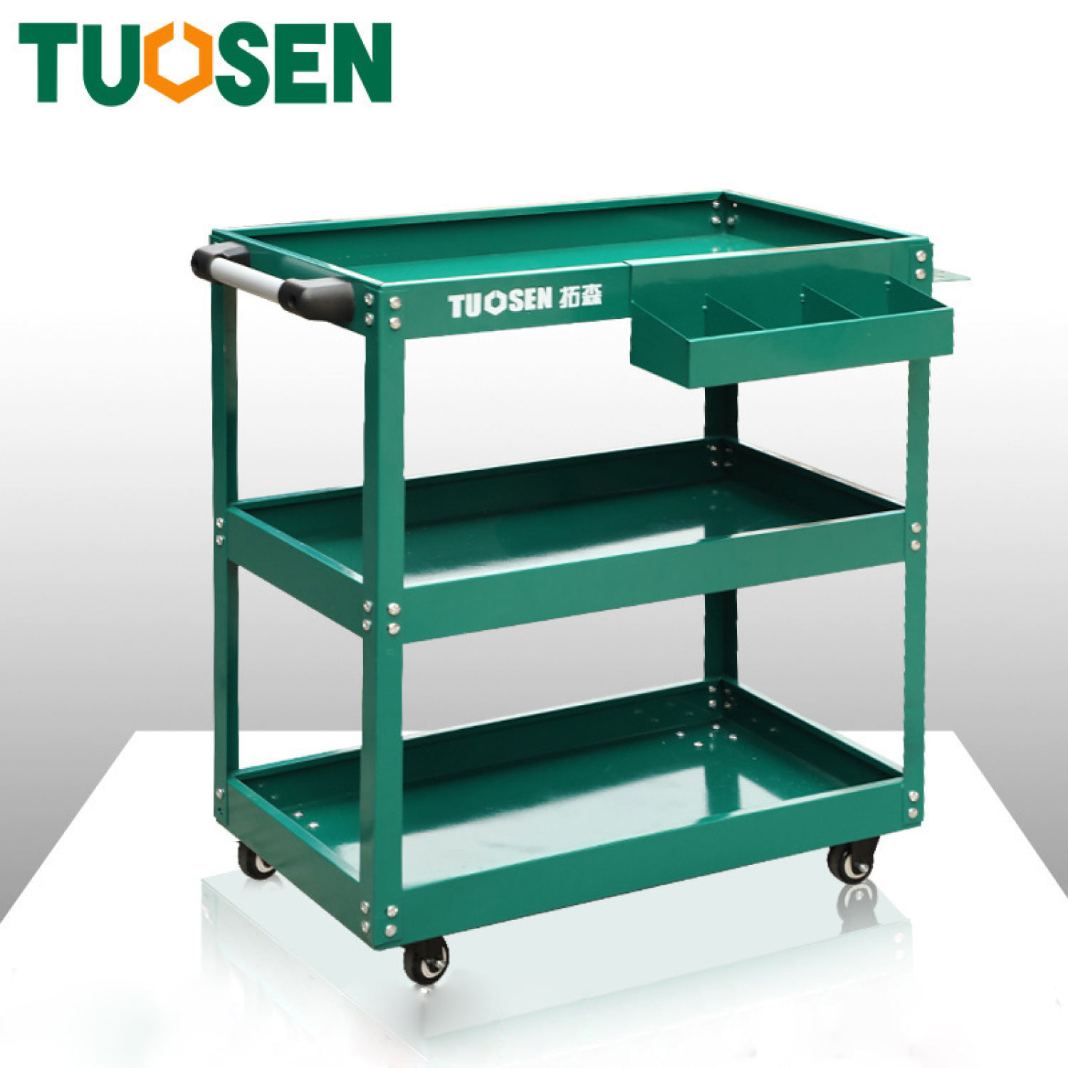 Kệ 3 tầng đựng đồ nghề thép tấm 8mm, thùng đựng dụng cụ đồ nghề TUOSEN