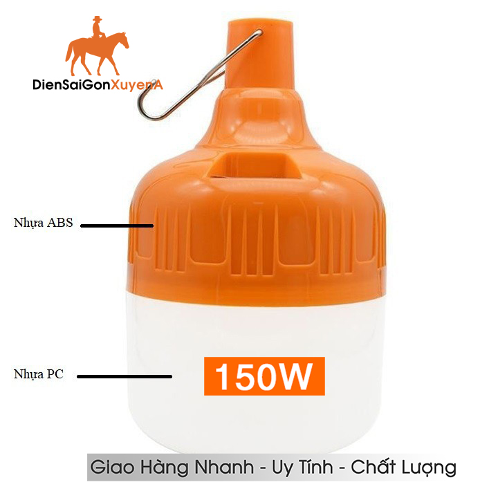 Đèn led tích điện 150w siêu sáng, Bóng Đèn LED sạc tích điện, đèn sạc ZY003 - Điện Sài Gòn Xuyên Á