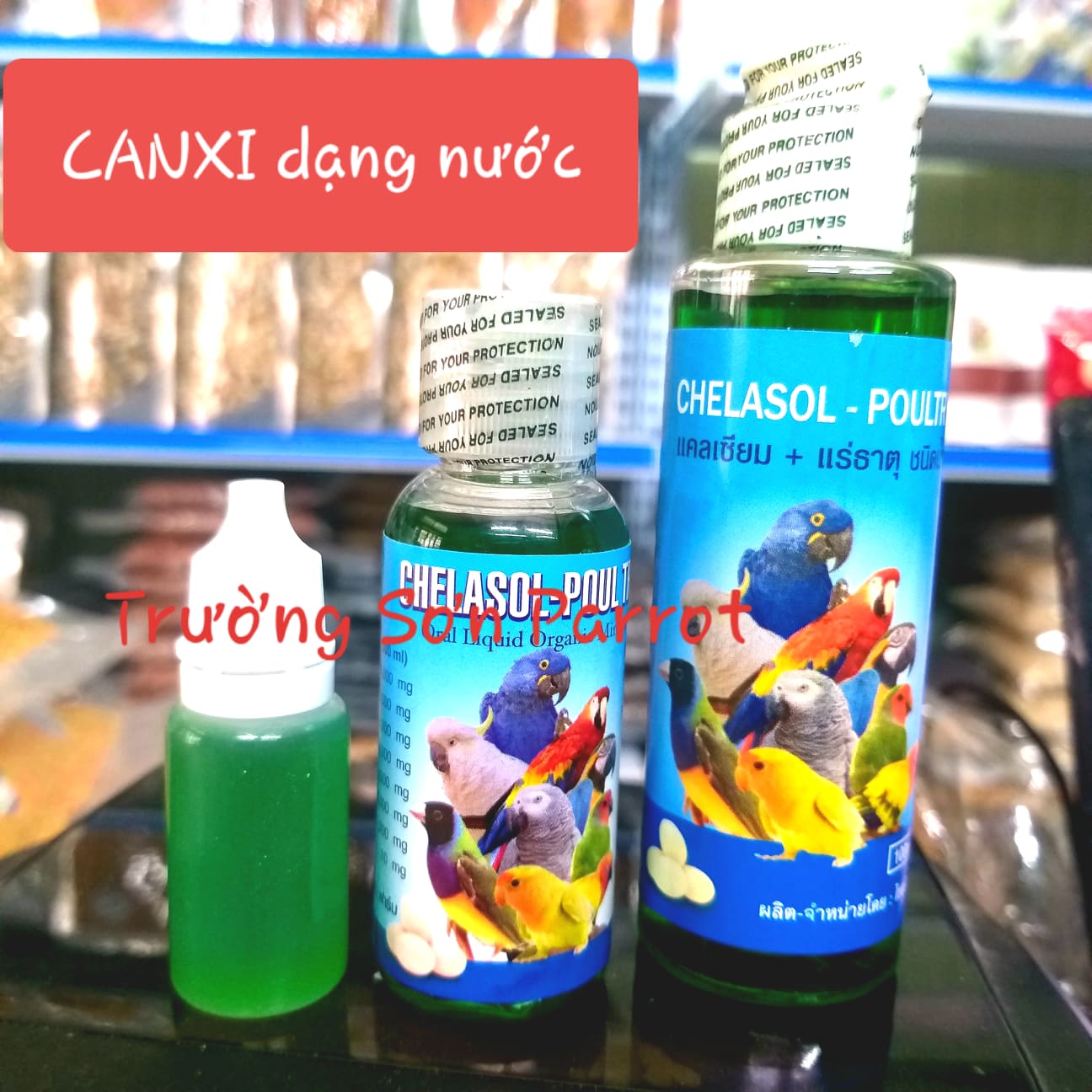 Khoáng canxi chuyên dùng cho vẹt, chim cảnh, gia cầm chelasol poul try thái