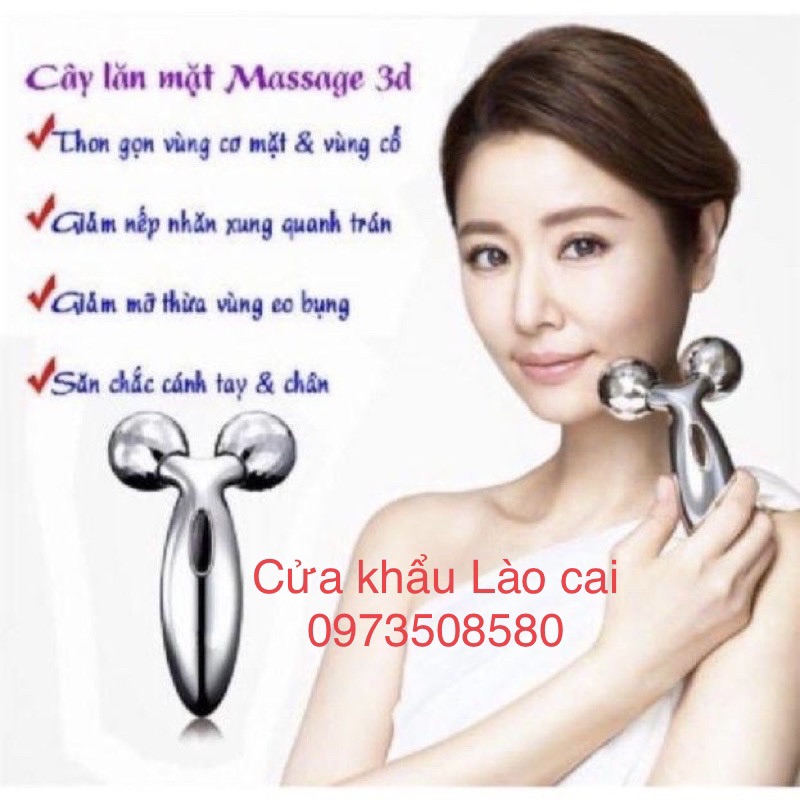 Cây lăn mặt 3D,Máy Massage Nâng Cơ Mặt Cầm Tay 3D Roller, máy mát xa
