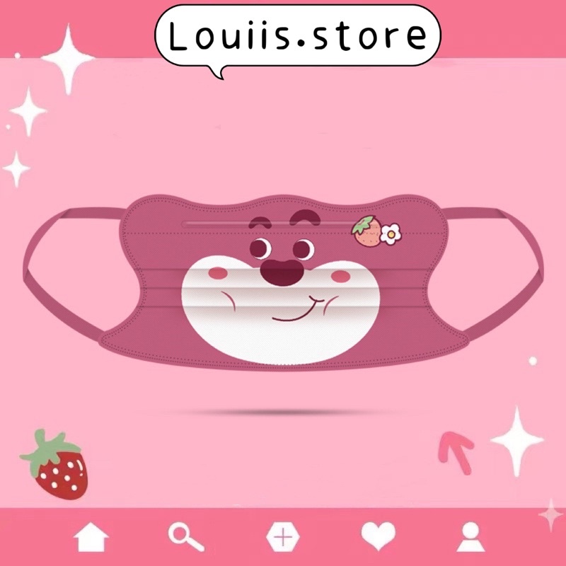 Khẩu trang in hình dễ thương, họa tiết hoạt hình người lớn Louiis.store