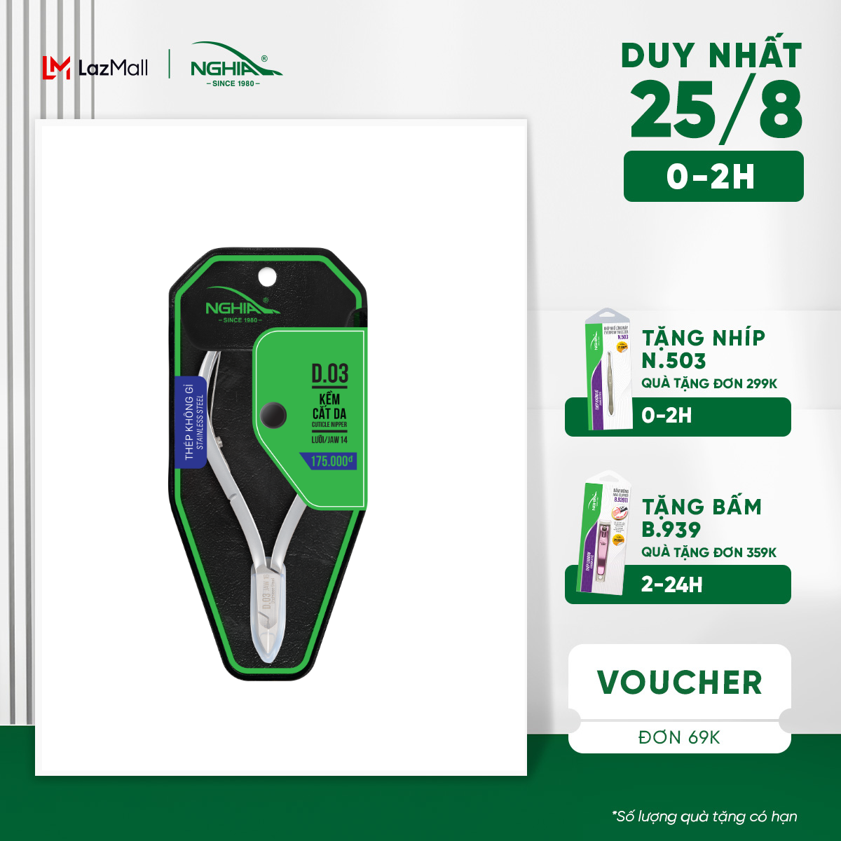 Kềm Cắt Da 2 Chống Thép Không Gỉ KỀM NGHĨA D.03