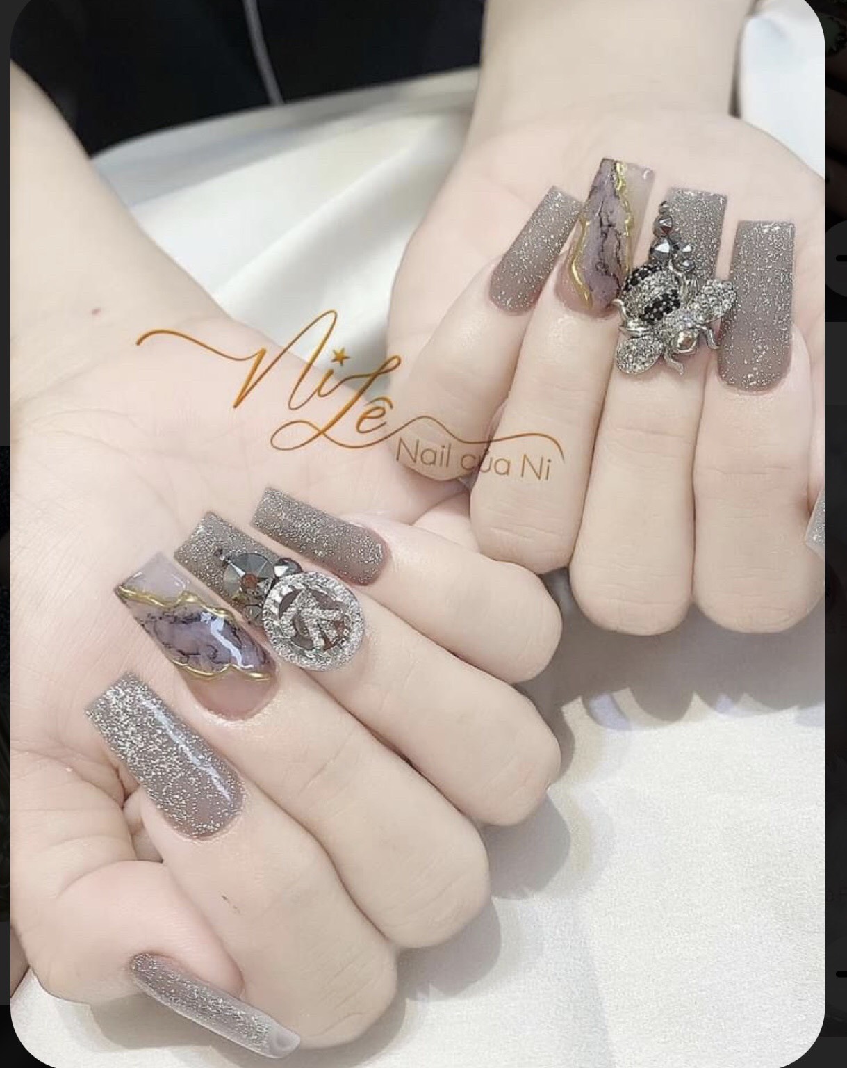 Móng tay giả giá rẻ/ nail thiết kế/ nailbox/ Móng úp tay/ móng tay giả màu thạch nude/ móng giả đính đá