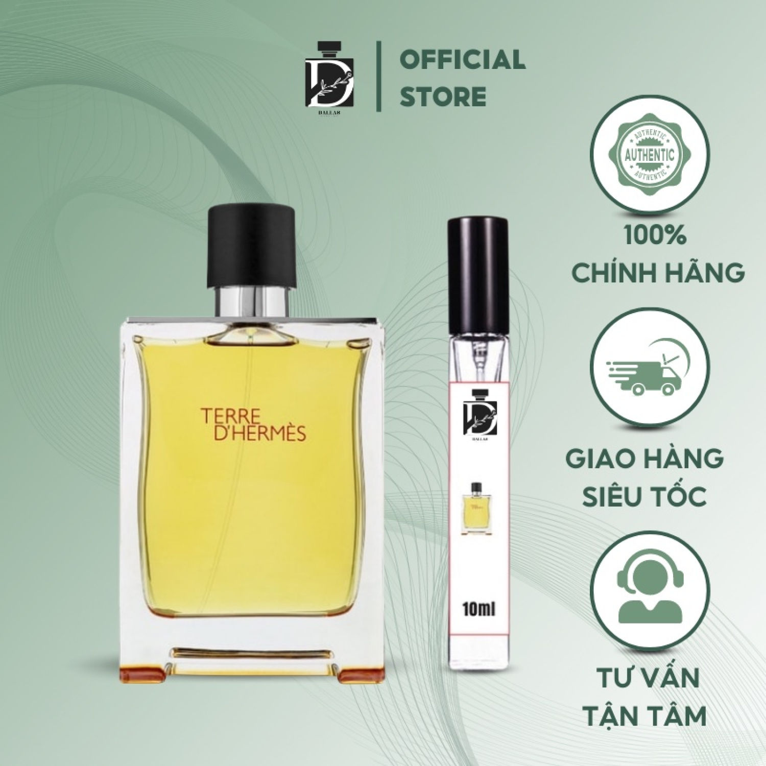 Mẫu Thử Nước Hoa Nam Terre d' Hermes EDT Chiết Dung Tích 10ml. Mùi Hương Văn Phòng Kinh Điển Dành Cho Nam Giới
