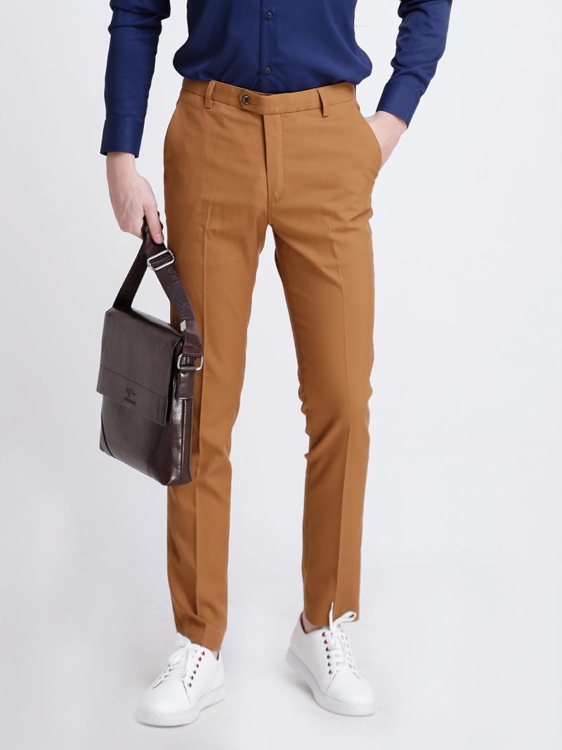 Quần âu nam Vàng Bò loại đẹp, quan au nam chống nhăn, quan tay nam giá rẻ Màu Vàng Bò