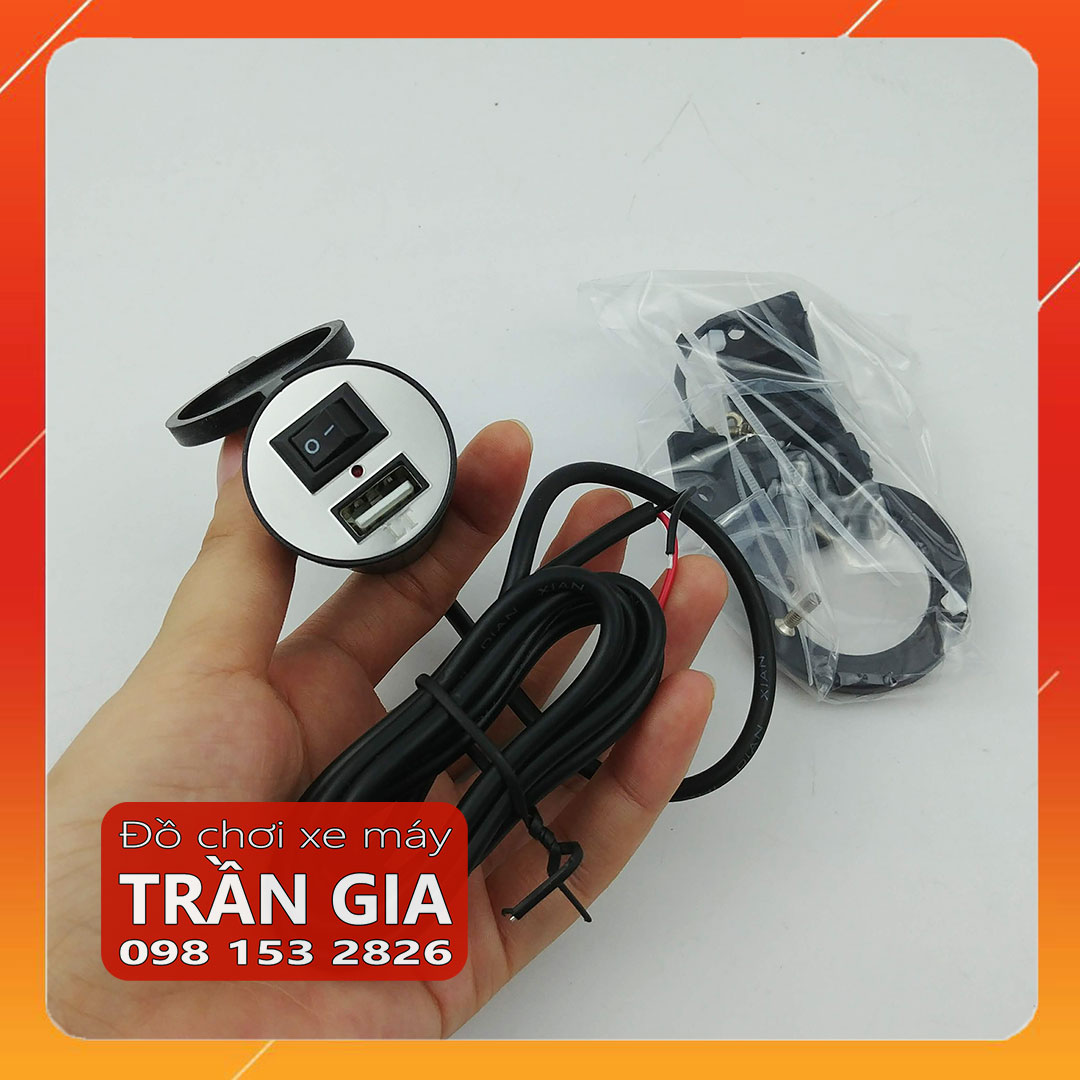  Sạc pin điên thoại gắn xe máy Vision AB Sh Mode Lead Vario Grande Janus Wave Sirius Winner Exciter,... 