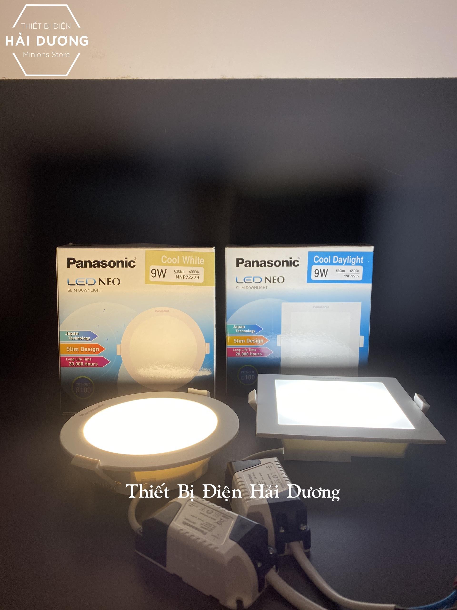 Đèn led downlight âm trần panasonic 9w tròn nnp72279 - vuông nnp72255 neo slim bảo vệ mắt - bh 1 năm